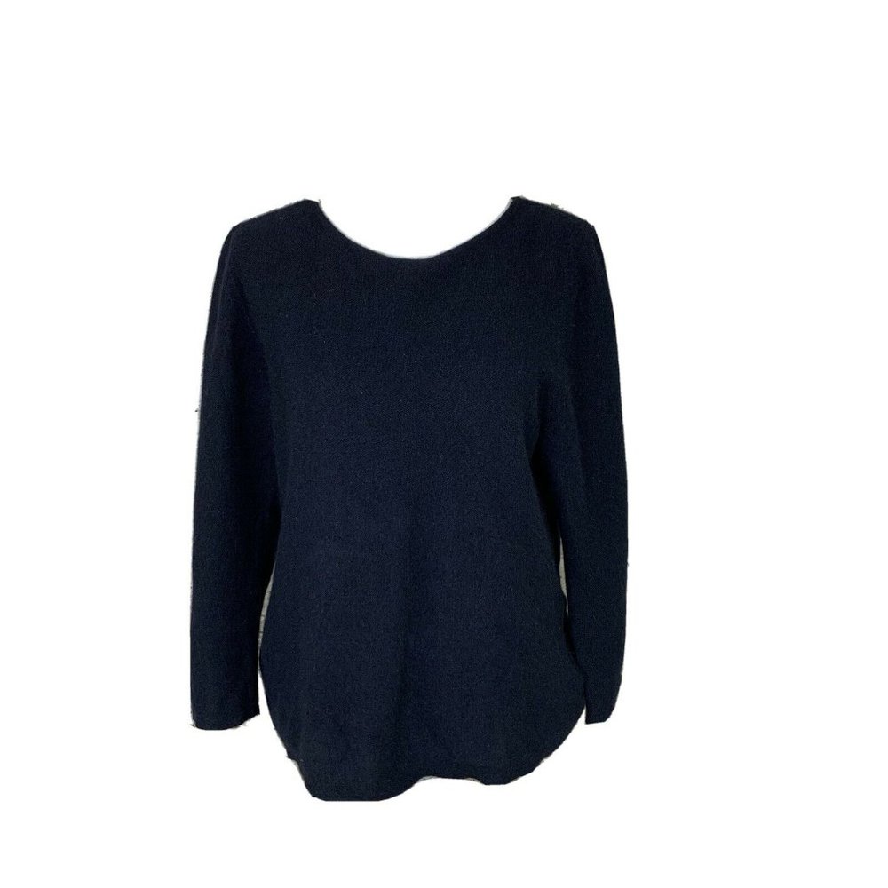 Enrico Cashmere wool blend sweater navy blue M